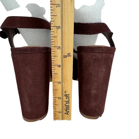 SPLENDID PIPER SUEDE PLATFORM BLOCK HEEL SANDAL IN RAISIN NWOB SIZE 6.5M - Picture 14 of 14